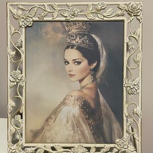 Ornate Floral Picture Frame with Elegant Portrait